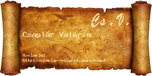 Csaplár Valéria névjegykártya