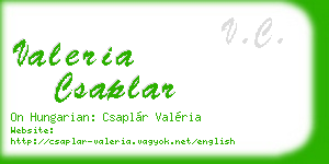 valeria csaplar business card