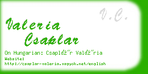 valeria csaplar business card